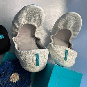 TIEKS Ballet Flats DIAMOND WHITE CROC Size 8